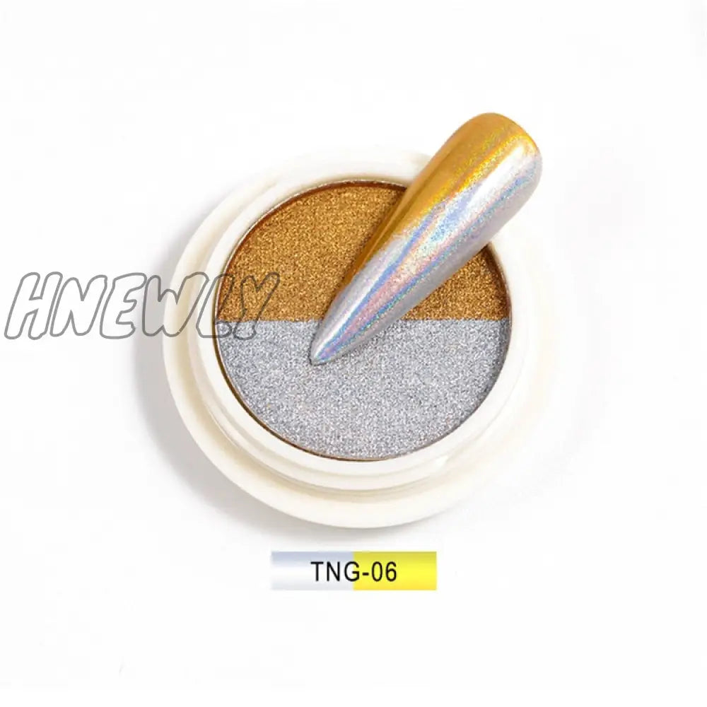 Mirror Nail Powder Pigment Pearl White Rubbing On Art Glitter Dust Chrome Aurora Blue Manicure