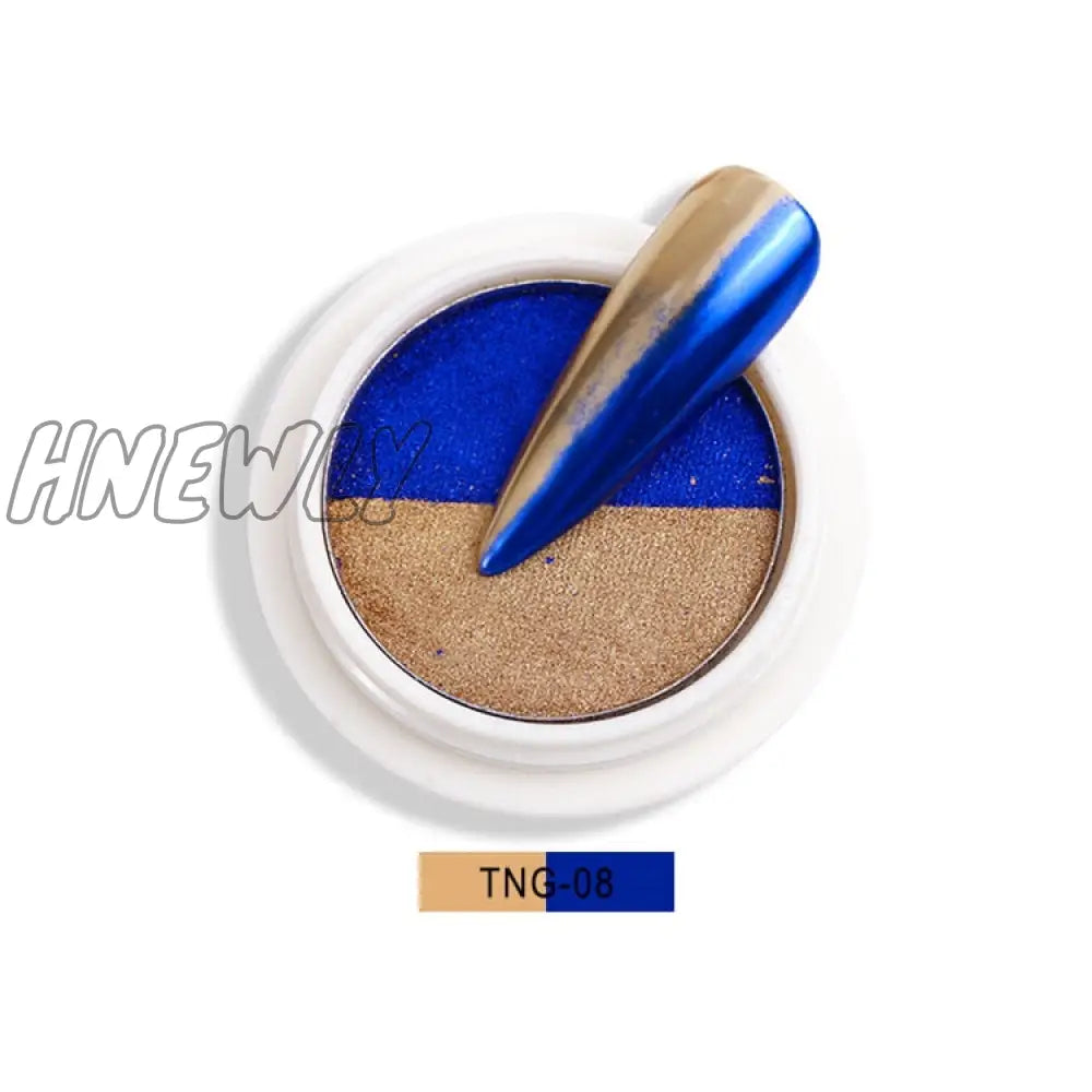 Mirror Nail Powder Pigment Pearl White Rubbing On Art Glitter Dust Chrome Aurora Blue Manicure