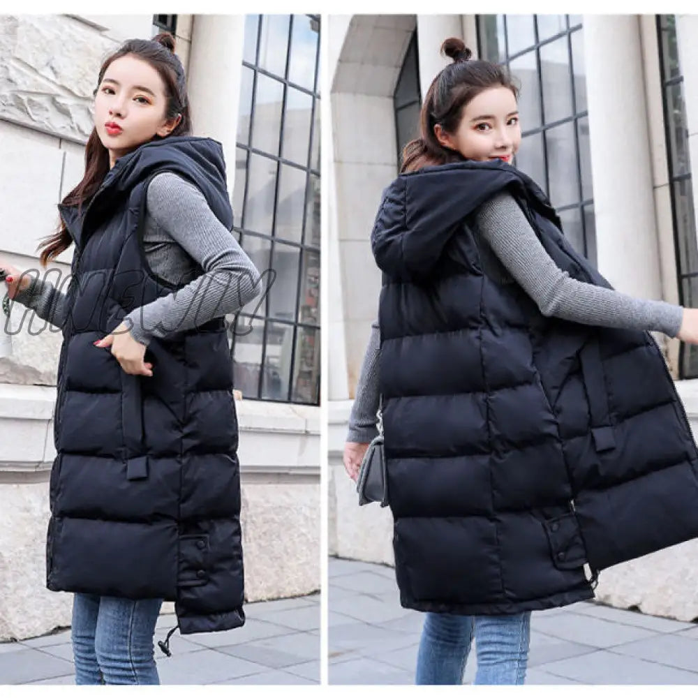 New Autumn And Winter Women’s Vest Loose Mid - Length Waistcoat Large Size Sleeveless Jacket