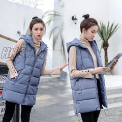 New Autumn And Winter Women’s Vest Loose Mid - Length Waistcoat Large Size Sleeveless Jacket