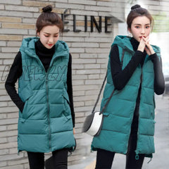 New Autumn And Winter Women’s Vest Loose Mid - Length Waistcoat Large Size Sleeveless Jacket