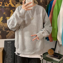 New Autumn Casual Sweatshirts Women Harajuku Solid Warm Oversize Hoodie Streetwear Unisex Couple