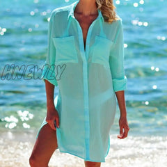 New Beach Cover Up Print Bikini Women Cardigan Summer Dress Ladies Tunics Swimsuit Ups Beachwear