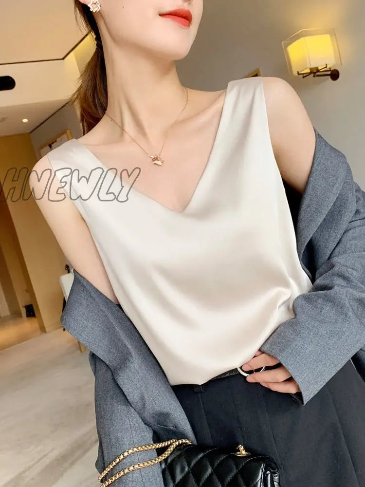 New Women’s Blouses Summer Chiffon V Neck Plus Size Satin Office Black Women Tunic Elegant Shirts