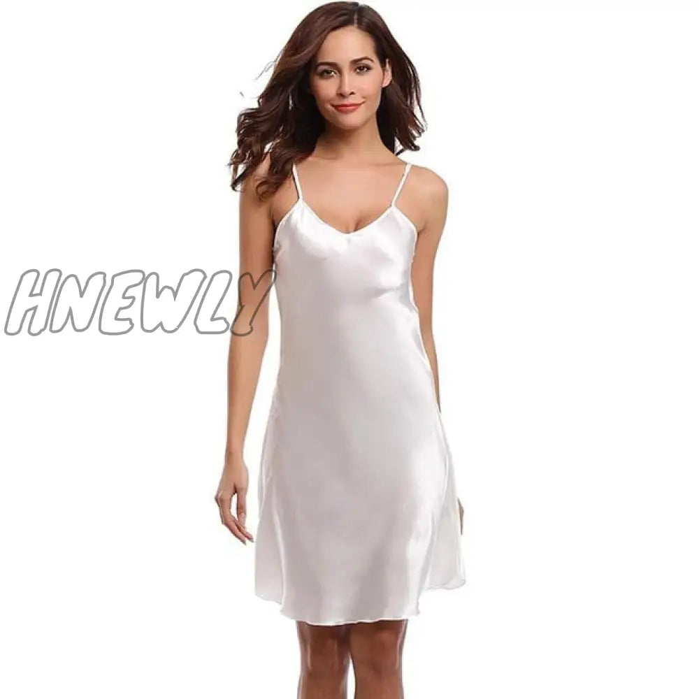 Oversize 3Xl 4Xl Female Satin Nightgown Lady Sexy Spaghetti Strap Night Dress Women Nighties