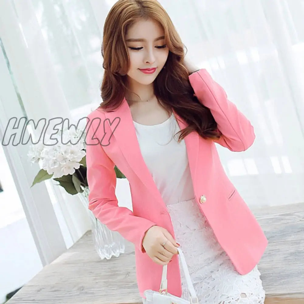 Peonfly Ladies Blazer Long Sleeve Blaser Women Suit Jacket Female Feminine Femme Pink Blue White