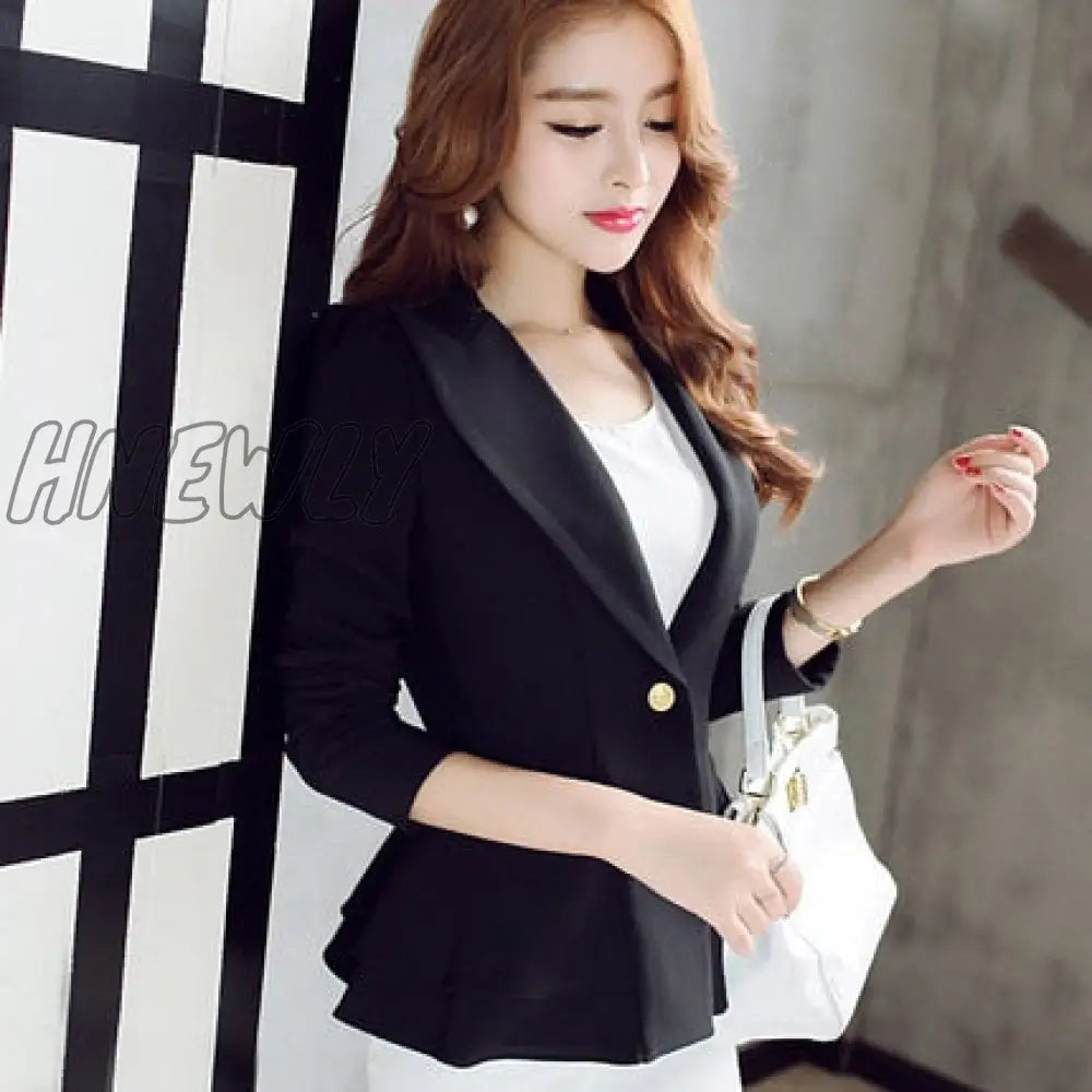 Peonfly Ladies Blazer Long Sleeve Blaser Women Suit Jacket Female Feminine Femme Pink Blue White