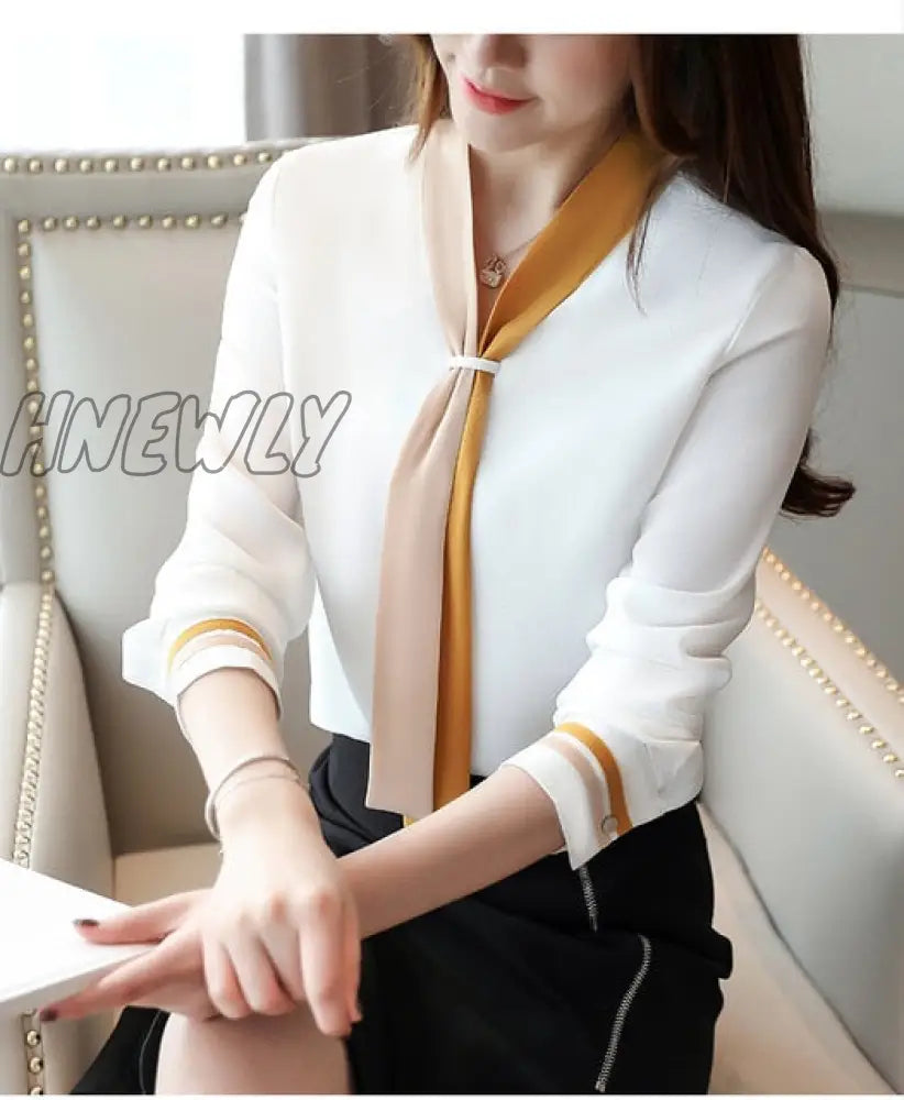 Plus Size Ol Office Women Tops And Blouse Vintage Long Sleeve Chiffon Blusas Mujer De Moda Elegant