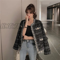 Retro Short Small Fragrance Jacket Women Autumn New Korean Fashion French Jacket Loose Tweed