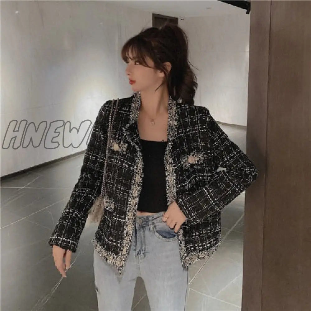 Retro Short Small Fragrance Jacket Women Autumn New Korean Fashion French Jacket Loose Tweed