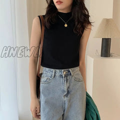 Sexy Knitted Top Summer Turtleneck Tank Top Women Camisole Blouse Sleeveless Slim Female Sleveless