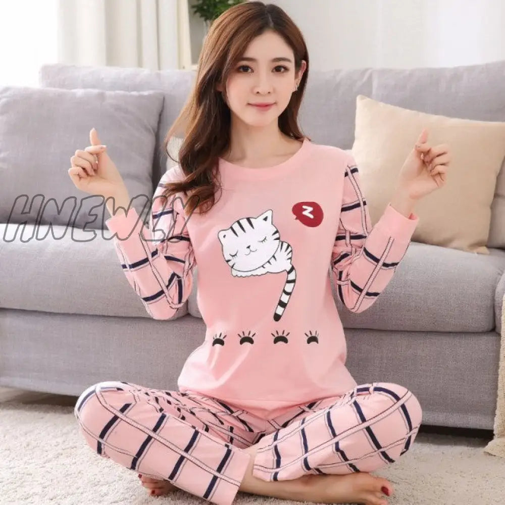 Sleepwear 7 Pieces Pyjama Set Women Autumn Winter Sexy Pajamas Sets Sleep Suits Soft Sweet Cute