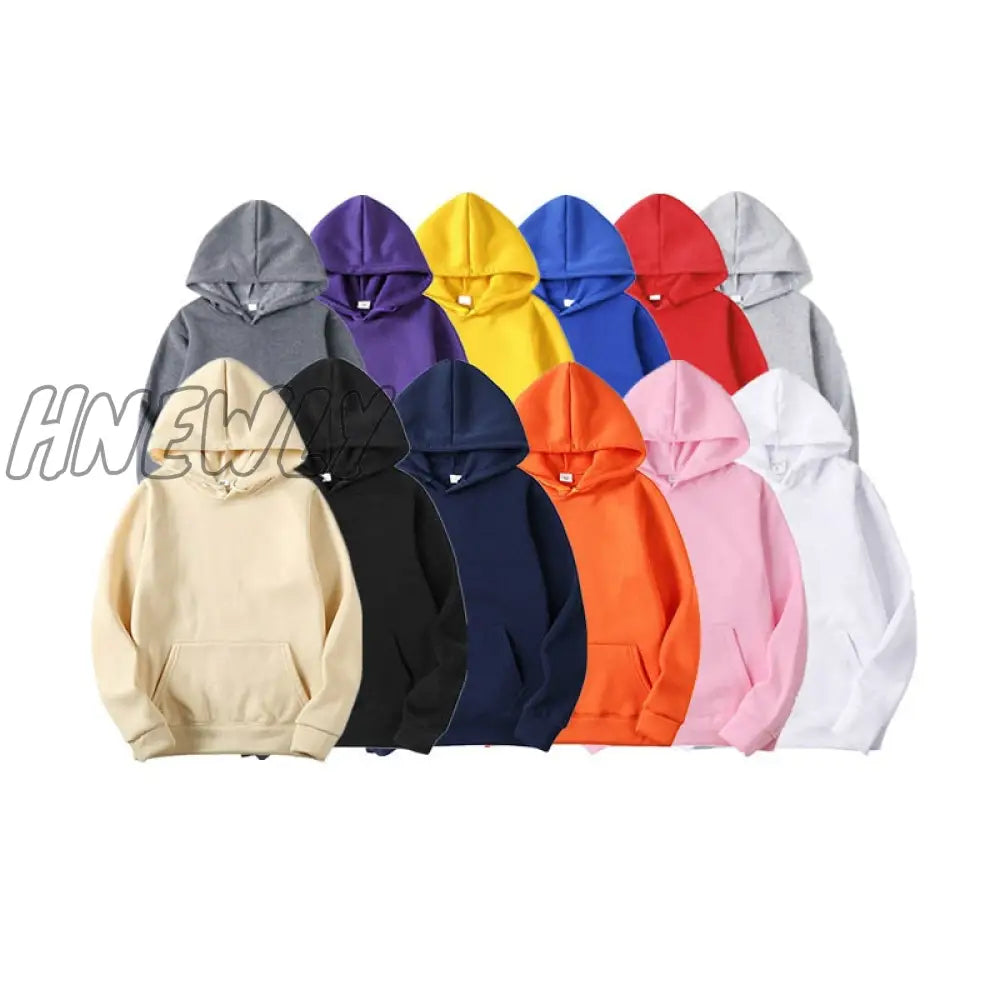 Sports Hoodie Spring And Autumn Men’s Women’s Casual Hooded Pullover Sweatshirt Pure Color Top