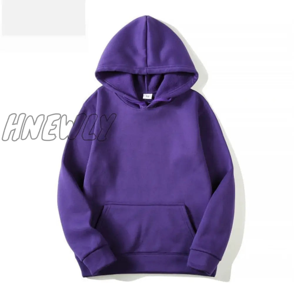 Sports Hoodie Spring And Autumn Men’s Women’s Casual Hooded Pullover Sweatshirt Pure Color Top