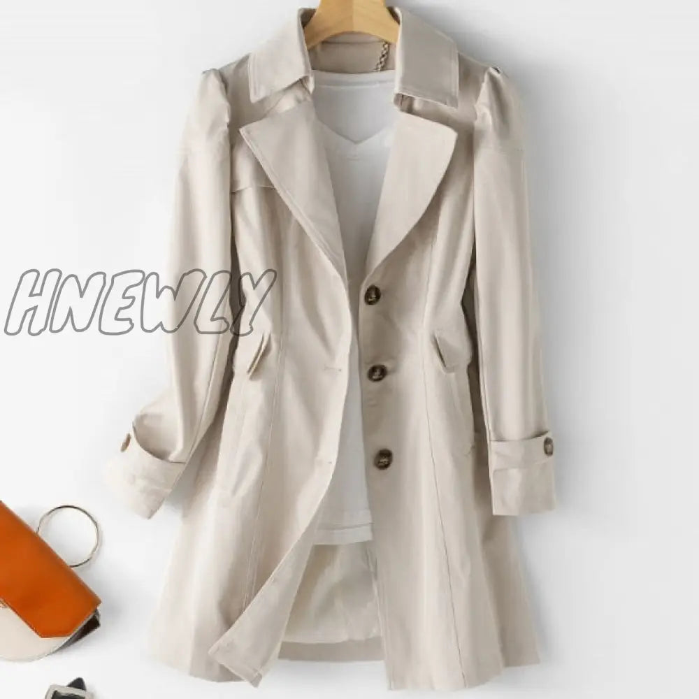 Spring Autumn Trench Coat Woman New Korean Single - Breasted Mid - Long Women Overcoat Plus Size