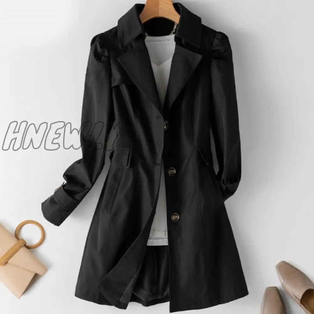 Spring Autumn Trench Coat Woman New Korean Single - Breasted Mid - Long Women Overcoat Plus Size