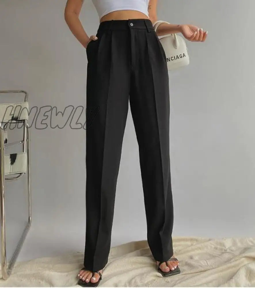 Spring New Office Lady High Quality Elegant Casual Fashion Wide Leg Women Female Pants Hot Sales