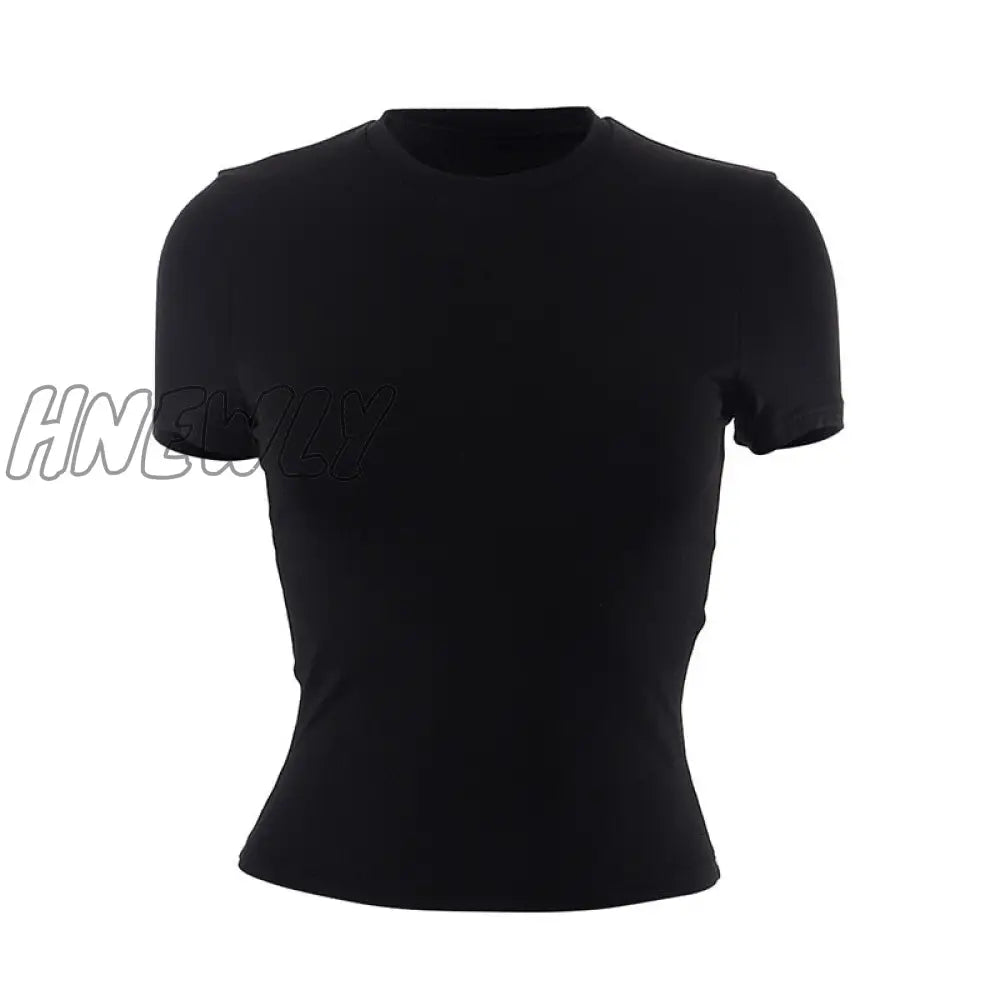 Spring New Short Sleeve T-Shirt Women Solid Simple Casual Soft All-Match Hot Basic Crop Tops Tees