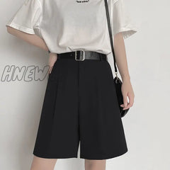 Stadiachain Summer Wide Leg Shorts Women Korean Style High Waist Woman Black Gray Pockets Loose