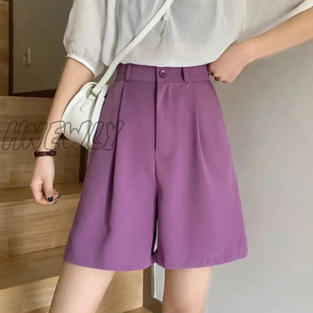 Stadiachain Summer Wide Leg Shorts Women Korean Style High Waist Woman Black Gray Pockets Loose