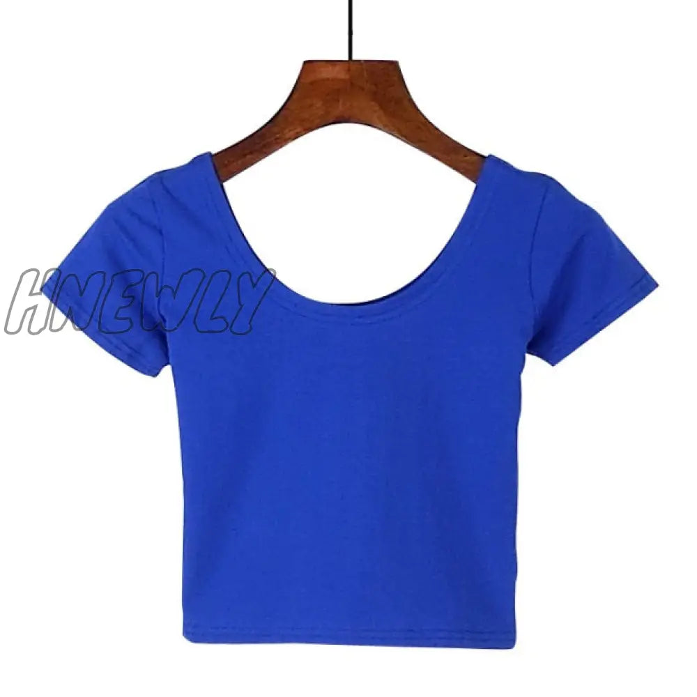 Stretch Women High Quality Sexy U Neck Crop Top 1Pc Girls Short Sleeve Female Fashion Best Sell