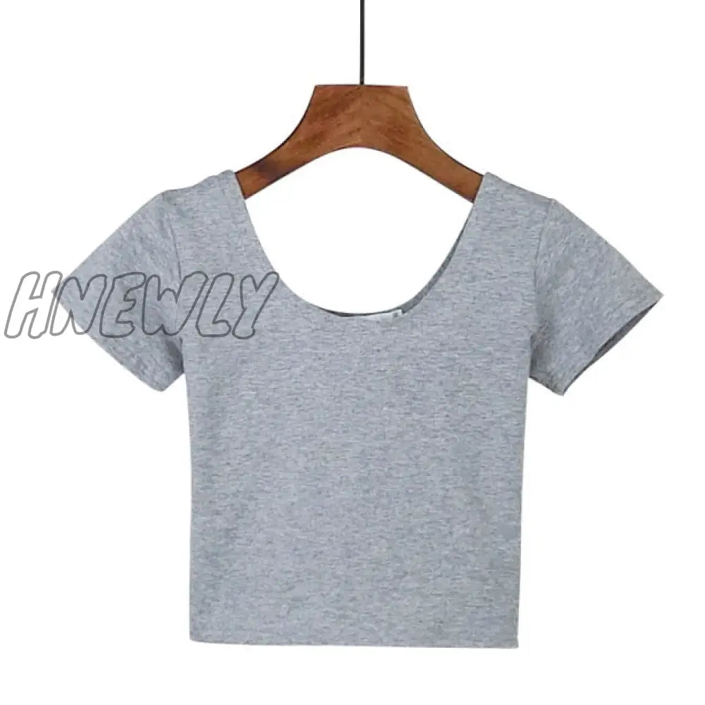 Stretch Women High Quality Sexy U Neck Crop Top 1Pc Girls Short Sleeve Female Fashion Best Sell