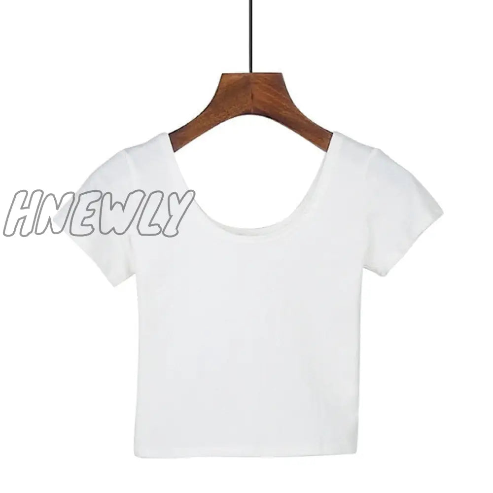 Stretch Women High Quality Sexy U Neck Crop Top 1Pc Girls Short Sleeve Female Fashion Best Sell