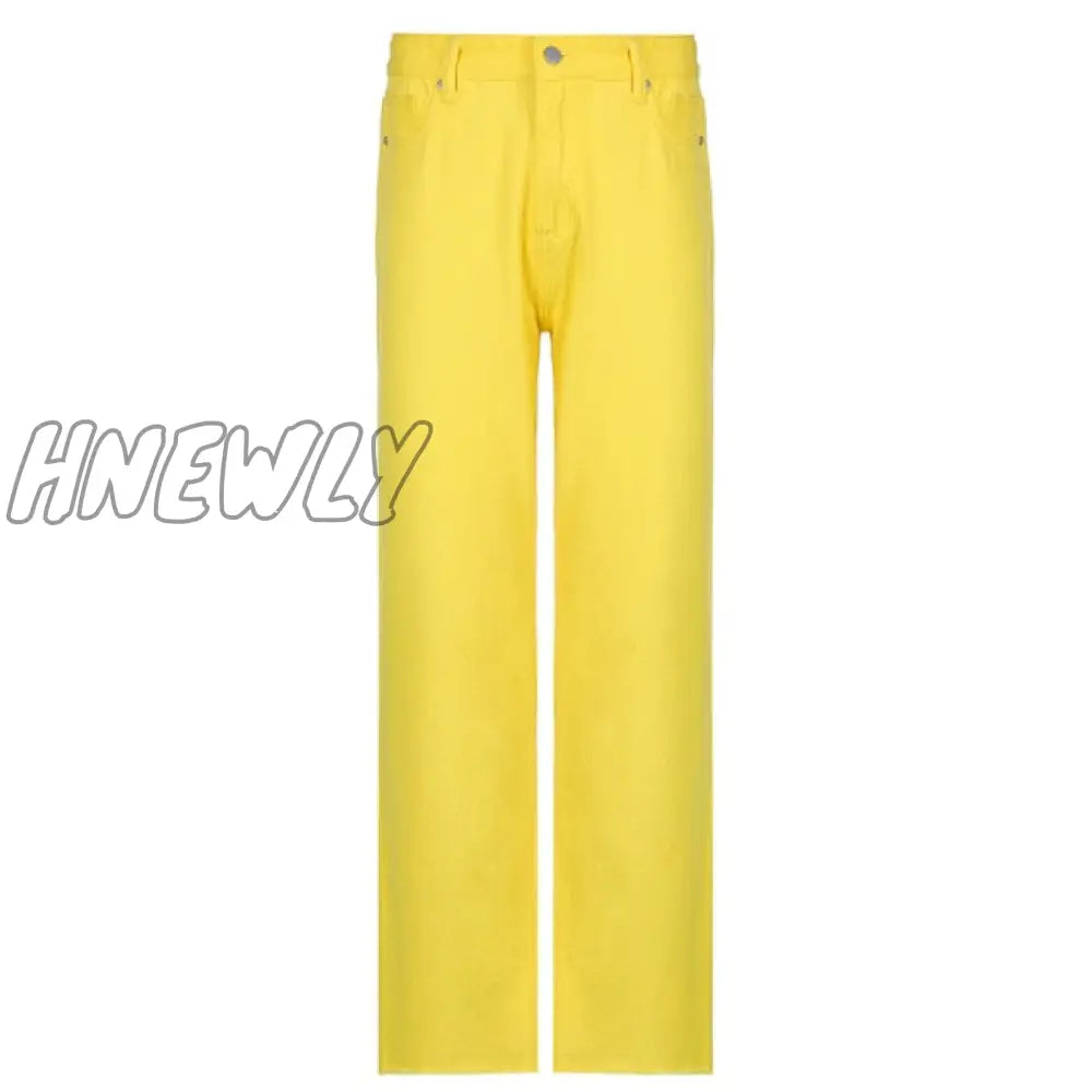 Stylish White Trendy Jeans For Girls Fashion High Waist Vintage Trouser Frmale Straight Women’s