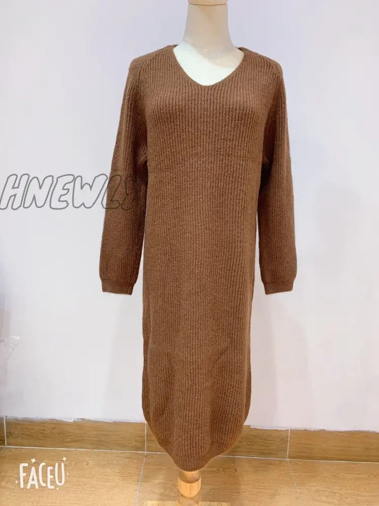 Sweater Women Dress Knitted Dresses Womens Winter Long Sleeve Sweaters Autumn Loose Maxi Oversize