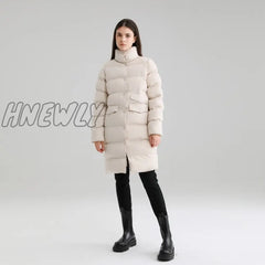 Thick Down Cotton Coat Oversize Long Parkas Winter Sleeve Buttons Pockets Female Warm Puffer Jacket