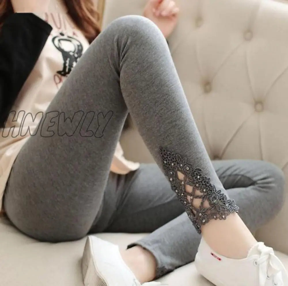 Viianles Women Leggings Mujer Diamond Legging Sexy Lace Fitness Leggins Elastic High Waist Pant