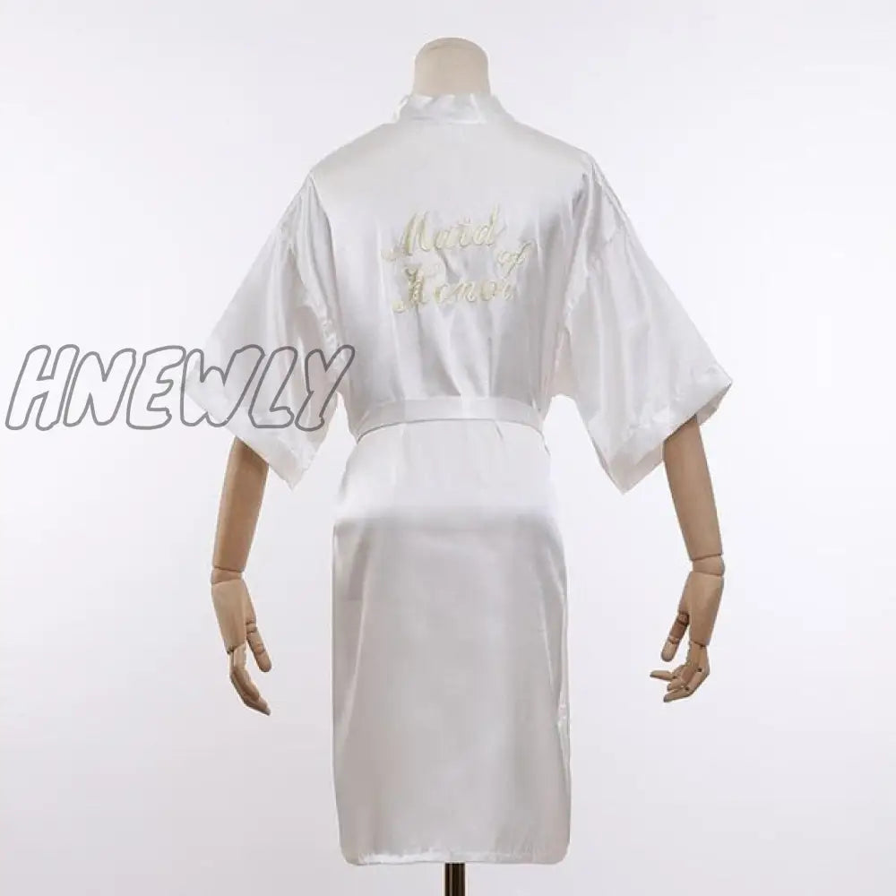 Wedding Bride Bridesmaid Robe Dressing Gown Sexy Women Bathrobe Nightgown Short Sleepwear Casual