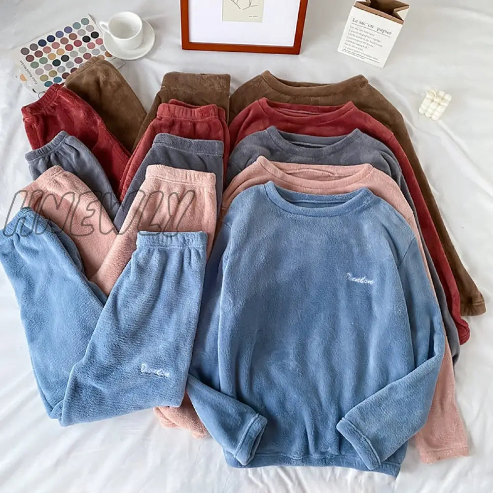 Winter Pajamas Sets For Women Sleepwear Homes Clothing Pajama Home Wear Womens Pyjamas Set Velvet