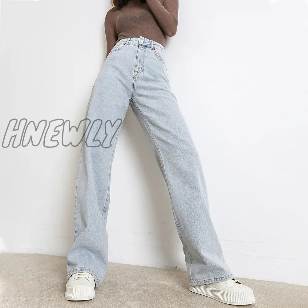 Woman Jeans New Fashion Straight Pants High Waist Casual Mom Baggy Jean Female Full Length Loose