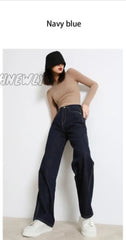 Woman Jeans New Fashion Straight Pants High Waist Casual Mom Baggy Jean Female Full Length Loose