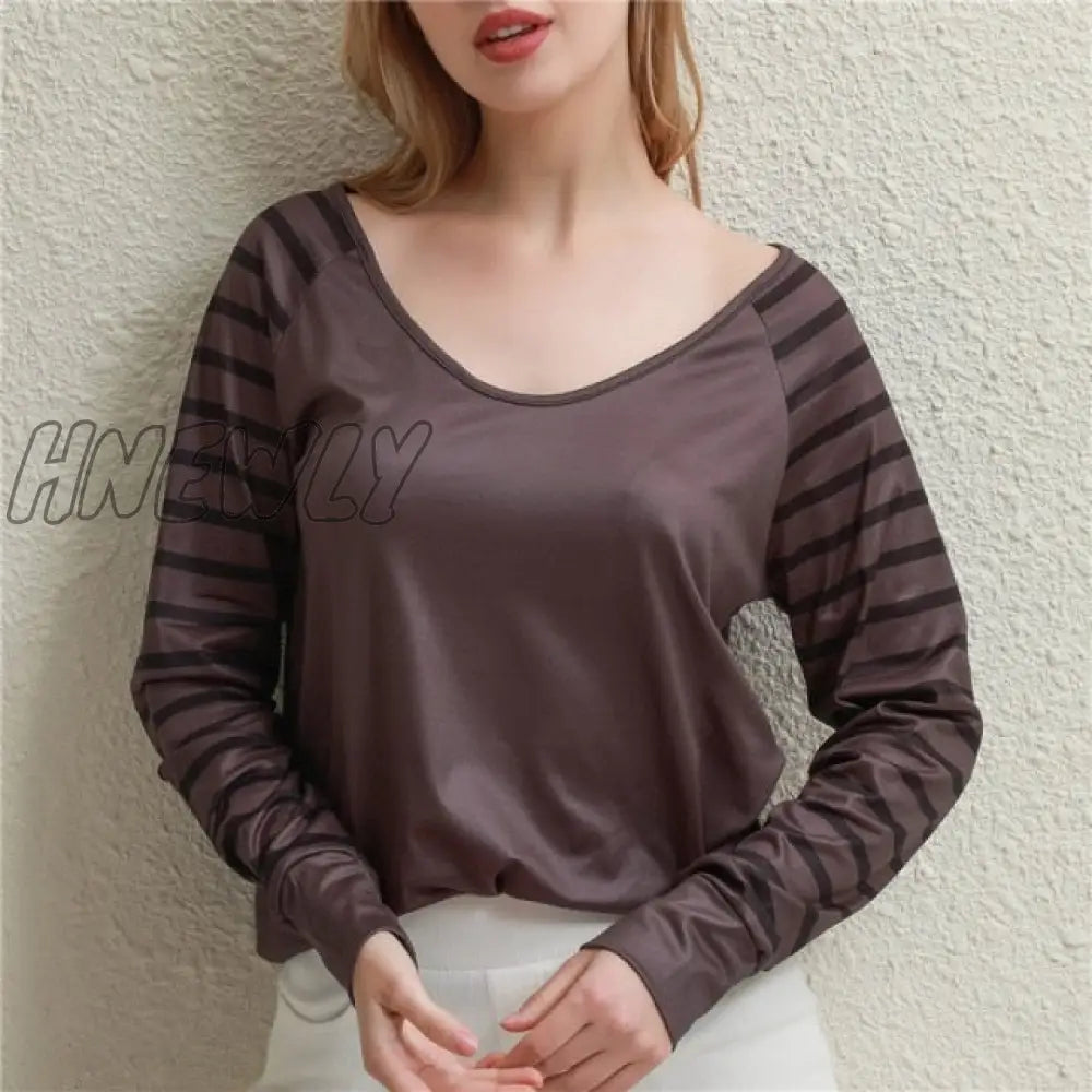 Women Clothing Autumn Spring Basic T Shirt New Fashion Long Sleeve V - Neck Casual Slim Tops Female