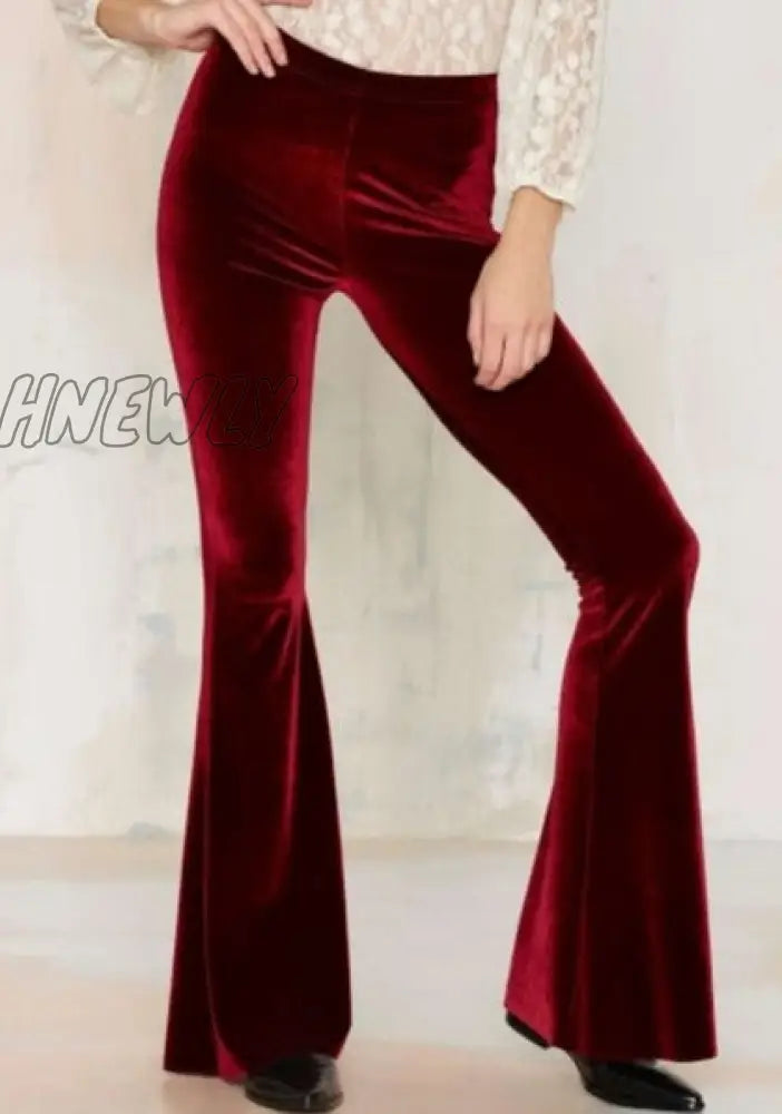 Women Pants Y2K Velvet Flares High Waist Flare Pant Spring Summer Festival Clothes Stretchy