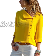 Women Tops And Blouses Fashion Long Sleeve Skew Collar Chiffon Blouse Casual Plus Size Elegent Work