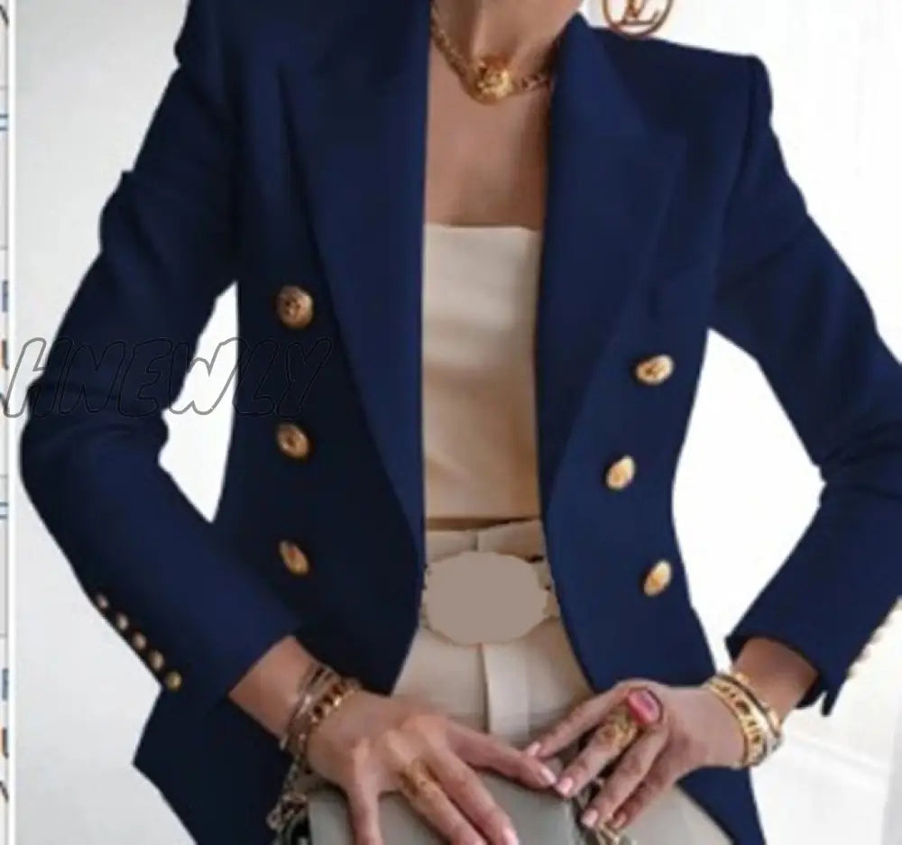 Women’s New Solid Color Fashion Sexy Multi Buttons Summer And Autumn Casual Suit Office Wear