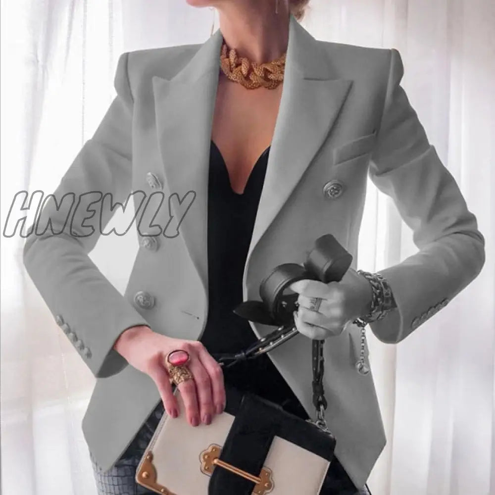 Women’s New Solid Color Fashion Sexy Multi Buttons Summer And Autumn Casual Suit Office Wear