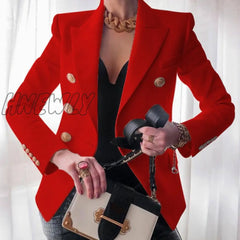 Women’s New Solid Color Fashion Sexy Multi Buttons Summer And Autumn Casual Suit Office Wear