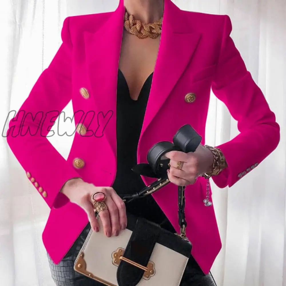 Women’s New Solid Color Fashion Sexy Multi Buttons Summer And Autumn Casual Suit Office Wear