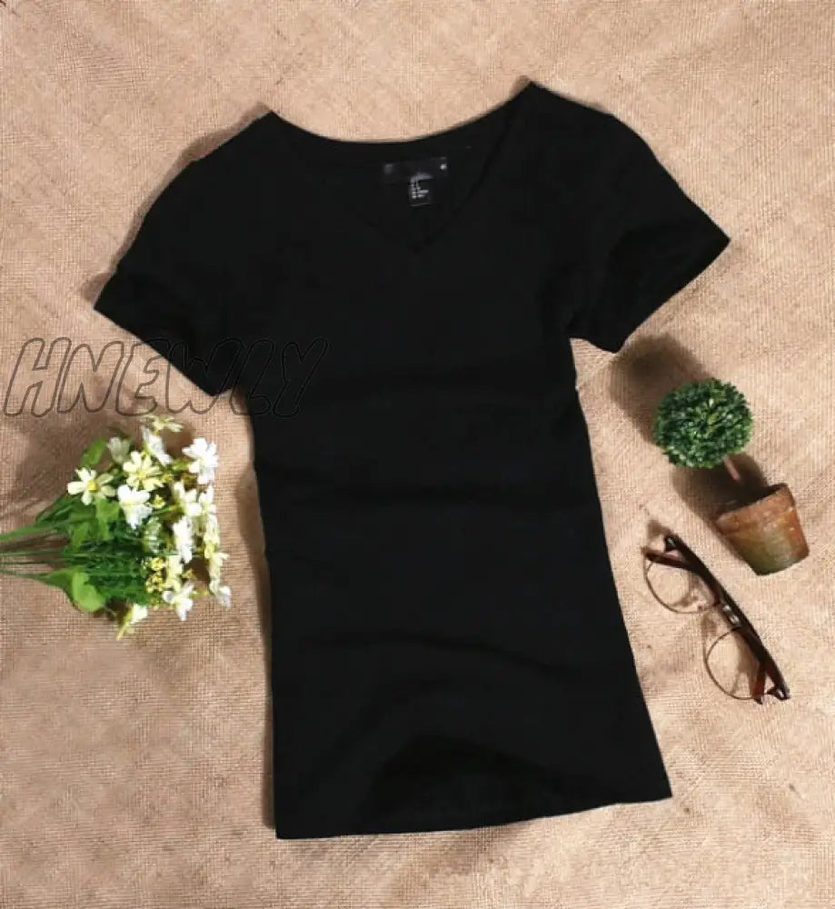 Women’s T Shirt Women Short Sleeved Slim Solid Color Simple Pure Tee Womens T - Shirt For Female