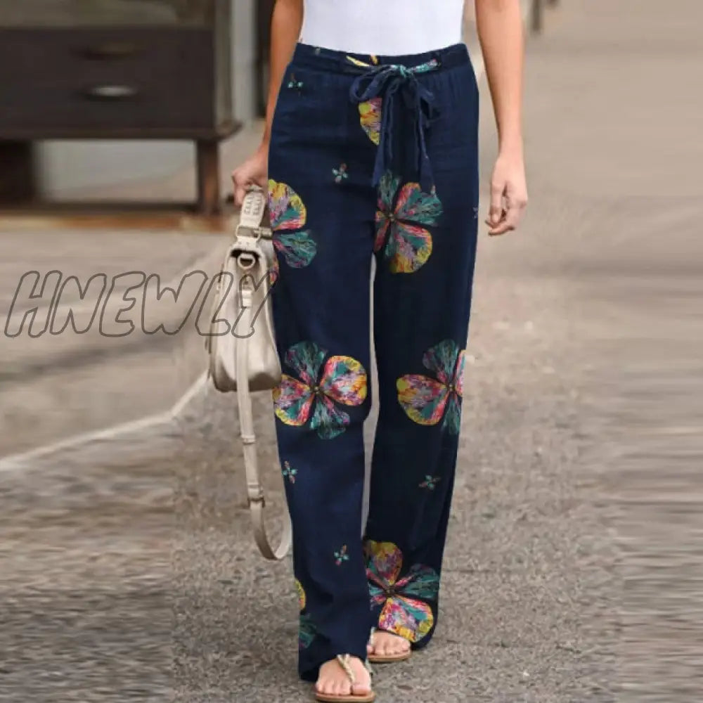 Zanzea Kaftan Spring Pants Women’s Printed Trousers Casual Elastic Waist Pantalon Palazzo Female